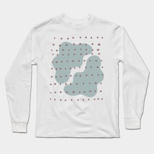 Contemporary Abstract Shapes Dots Pastel Colors Minimalist  design Long Sleeve T-Shirt